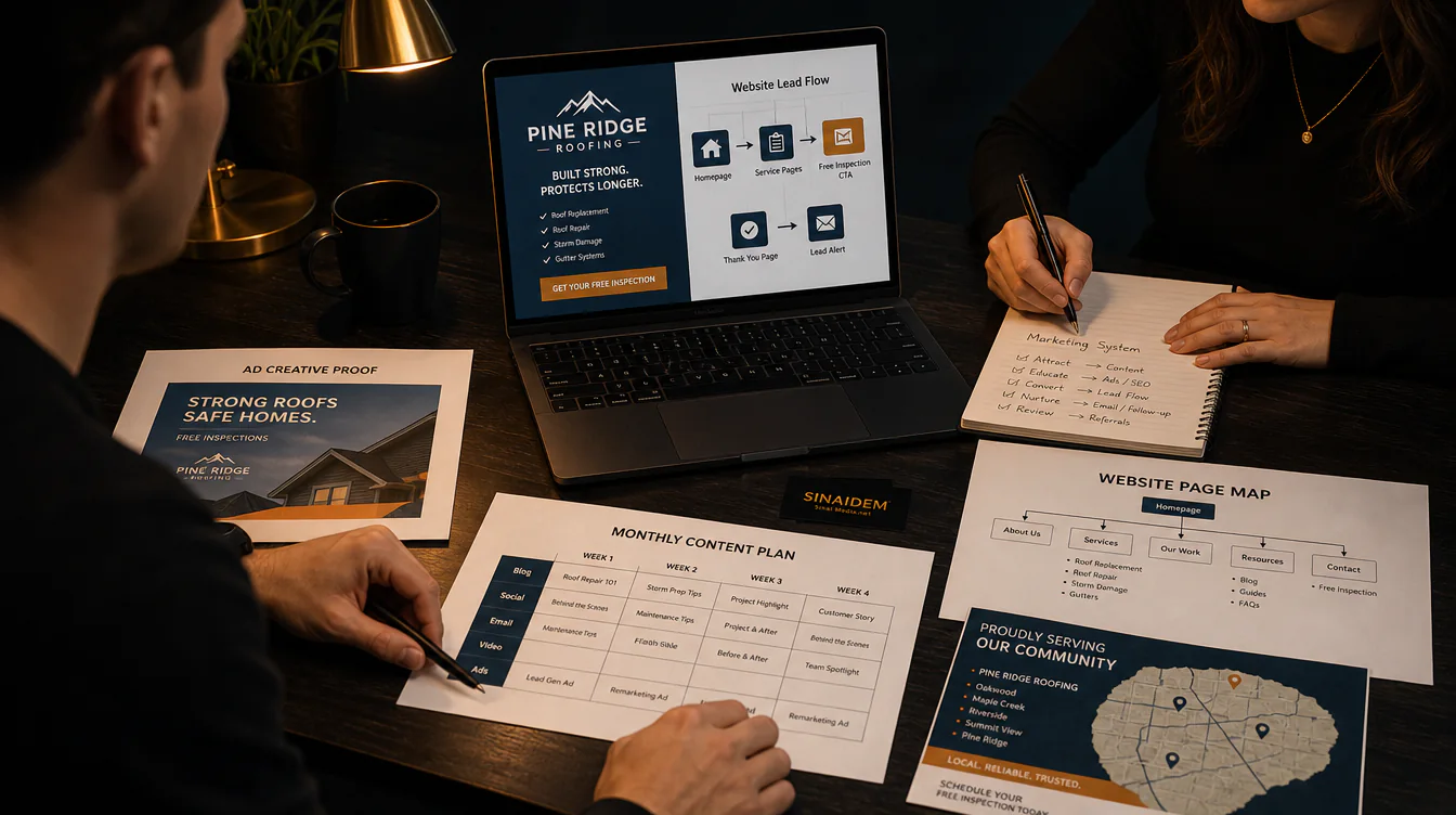 Momentum Marketing System hero image showing momentum marketing system roofing for Sinai Media clients in Woodstock and the Atlanta area.