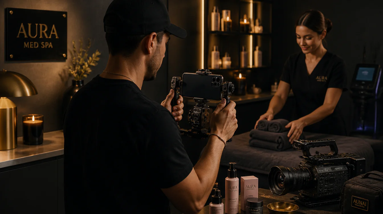 Presence Short-Form Content hero image showing presence short form medspa filming for Sinai Media clients in Woodstock and the Atlanta area.