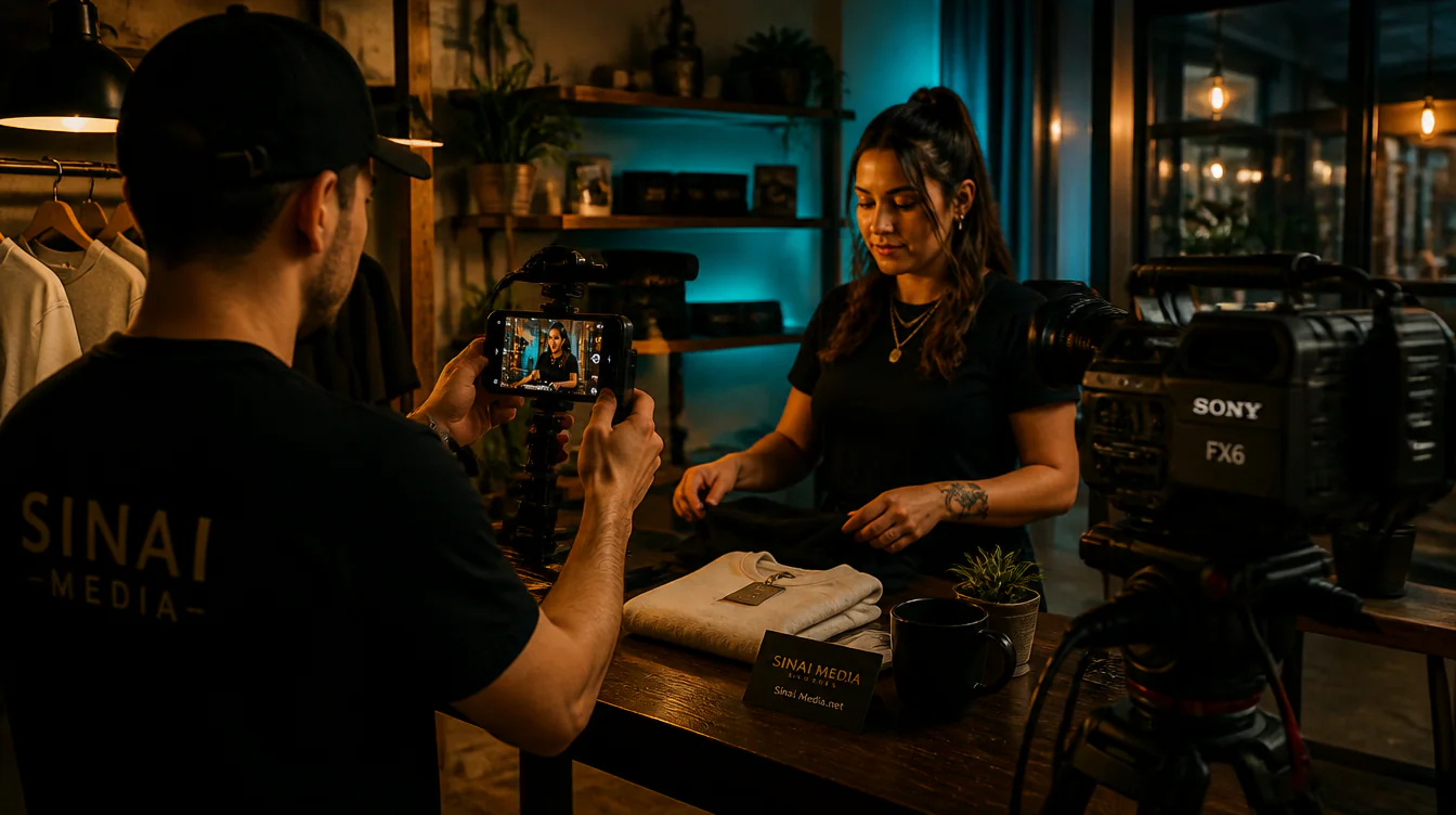Presence Short-Form Content supporting image showing short form boutique filming for Sinai Media clients in Woodstock and the Atlanta area.