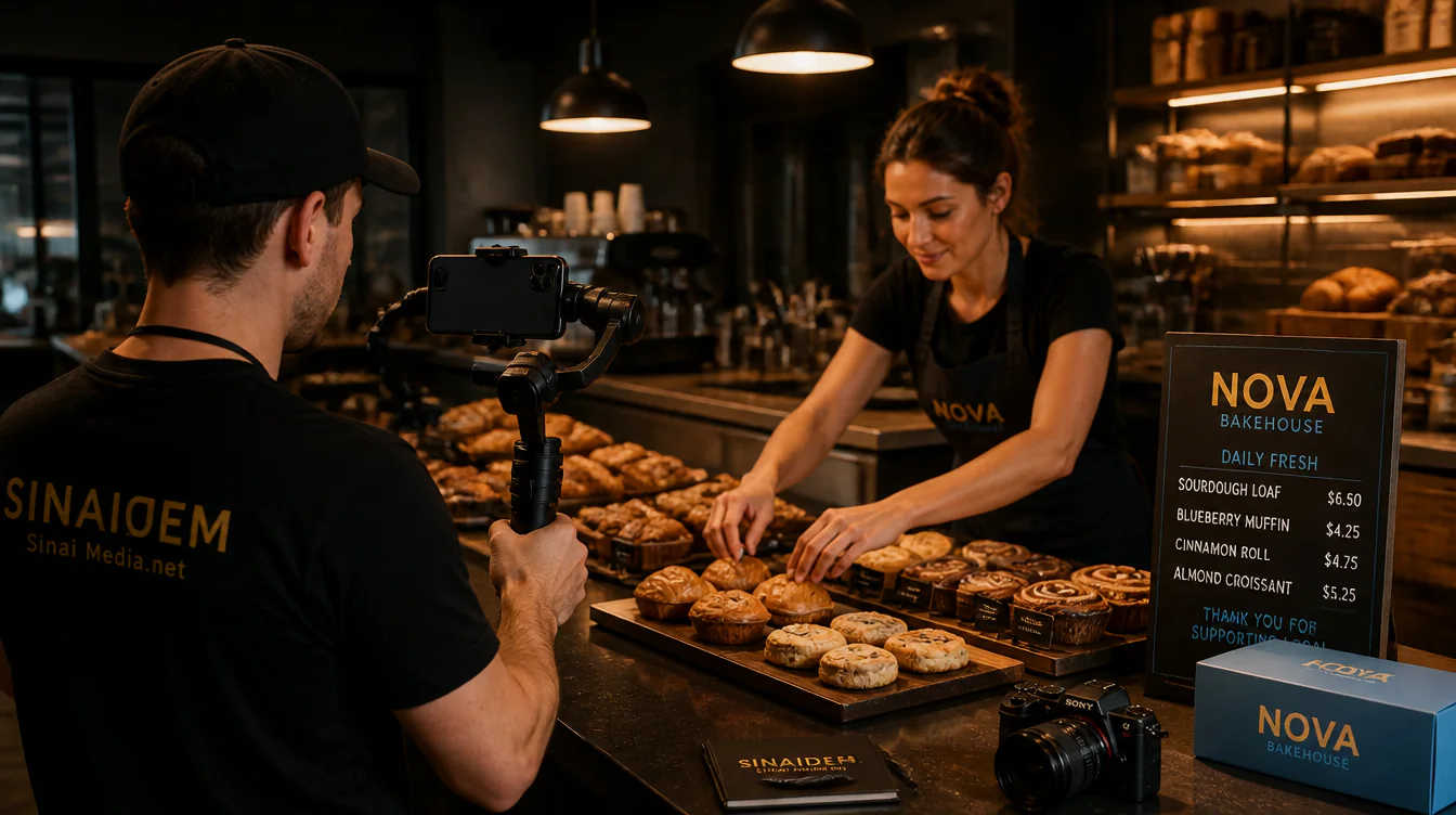 Growth Social Management supporting image showing short form local business filming for Sinai Media clients in Woodstock and the Atlanta area.