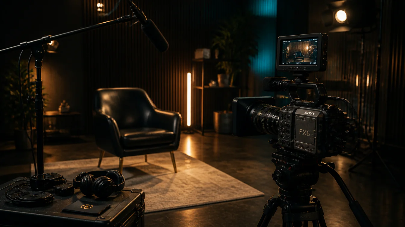 Business Presence Kit supporting image showing video production audio setup for Sinai Media clients in Woodstock and the Atlanta area.